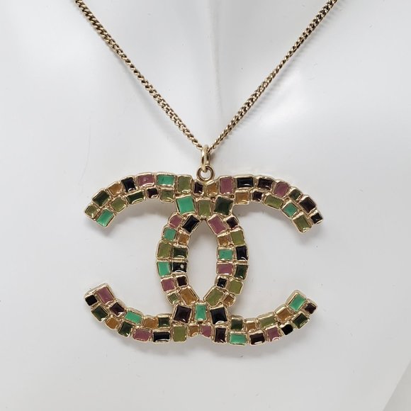 100% Authentic Chanel CC Necklace with Stone - Picture 6 of 16